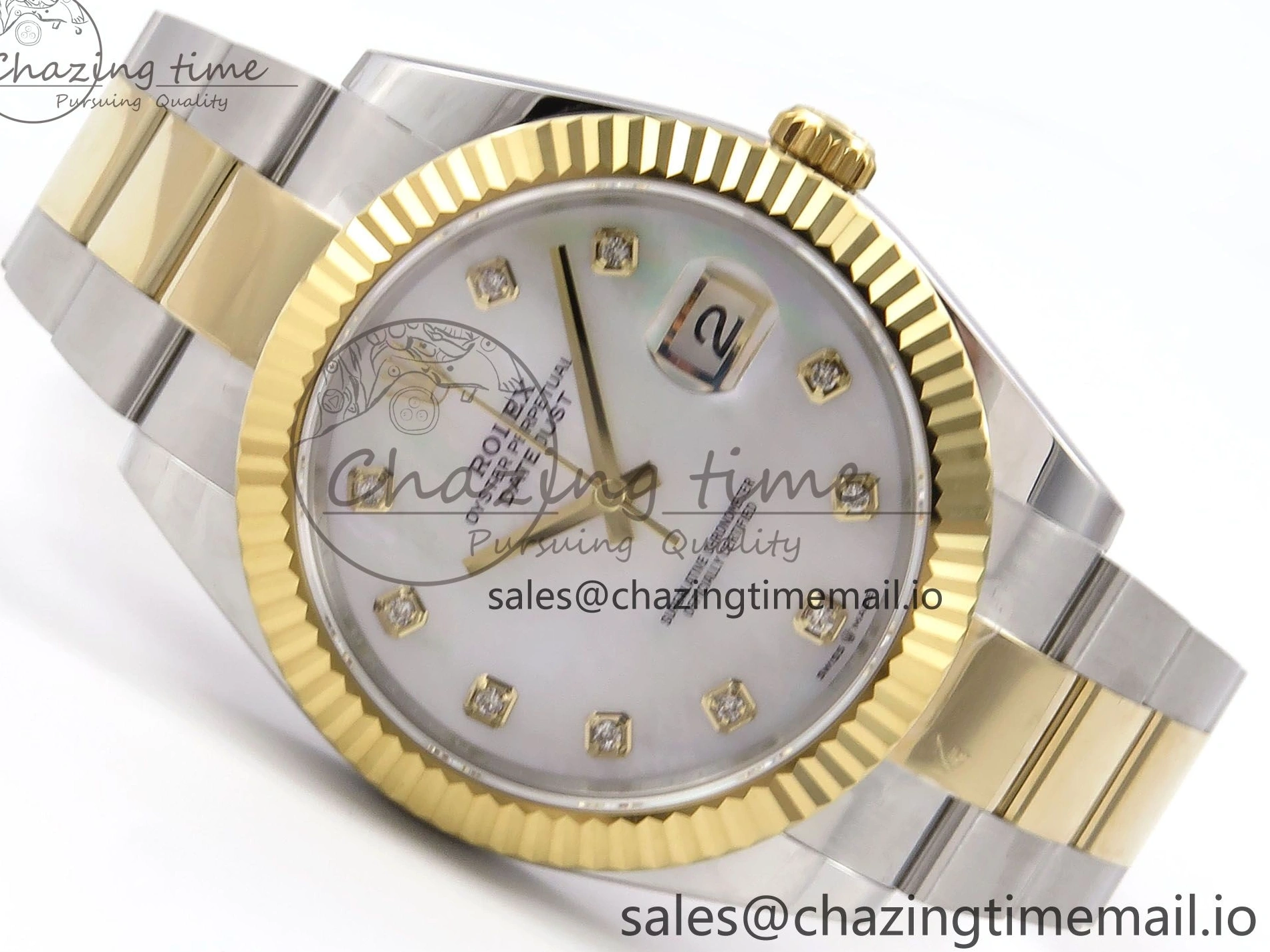 Best AAA Replica Sites MOP EWEF Best 126333 Unique Bracelet Oyster SS Dial Edition 970 DateJust on 41 YG White A 1228